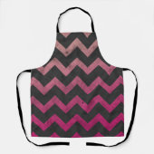 Tablier Motif de chevron gris foncé rose magenta (Recto)