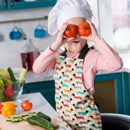 Tablier Motif de chiens multicolores