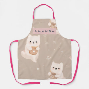 Tablier Motif de chiot mignon pastel personnalisé