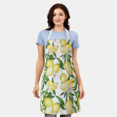 Tablier Motif de citrons et citrons d'été (Porté)