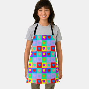 Tablier Motif de cœur coloré et ludique pour les loisirs d
