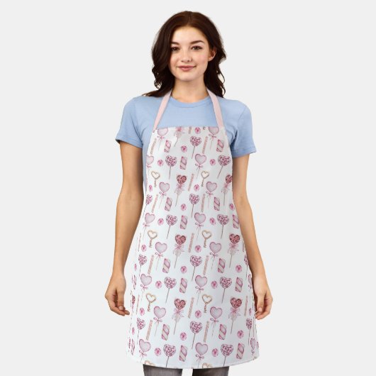 Tablier Motif de coeur doux (Porté)