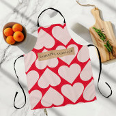 Tablier Motif de coeur romantique et rouge moderne