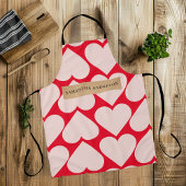 Tablier Motif de coeur romantique et rouge moderne