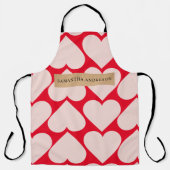 Tablier Motif de coeur romantique et rouge moderne (Recto)