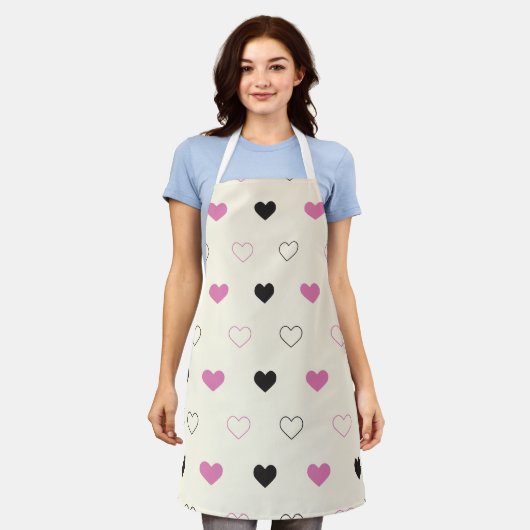 Tablier Motif de cœur simple mignon (Porté)