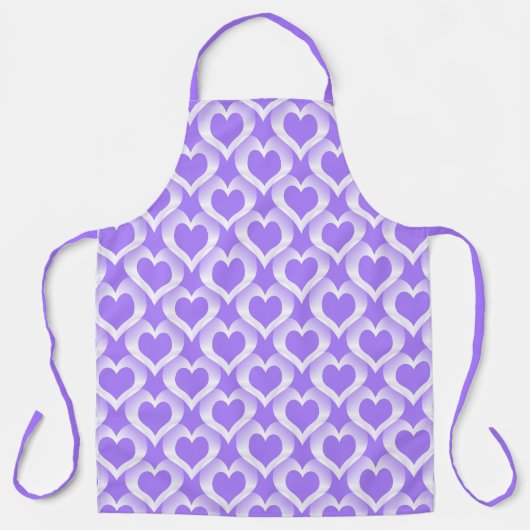 Tablier Motif de cœurs blancs violets (Recto)