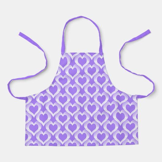 Tablier Motif de cœurs blancs violets (Recto)