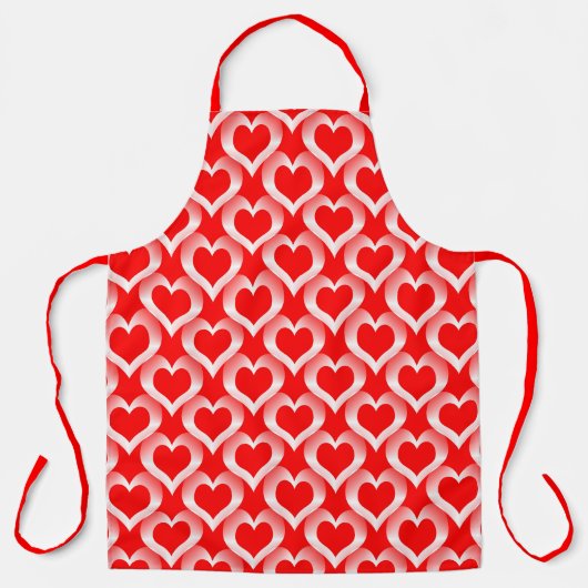 Tablier Motif de coeurs rouges et blancs (Recto)