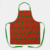 Tablier Motif de conception Chevron rouge et vert (Recto)
