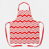 Tablier Motif de conception en chevron zigzag blanc rouge  (Recto)