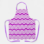Tablier Motif de conception en chevron zigzag blanc violet (Recto)