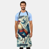 Tablier Motif de coq de ferme Retro (Porté)