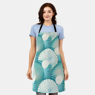 Tablier Motif de coquille de mer bleue