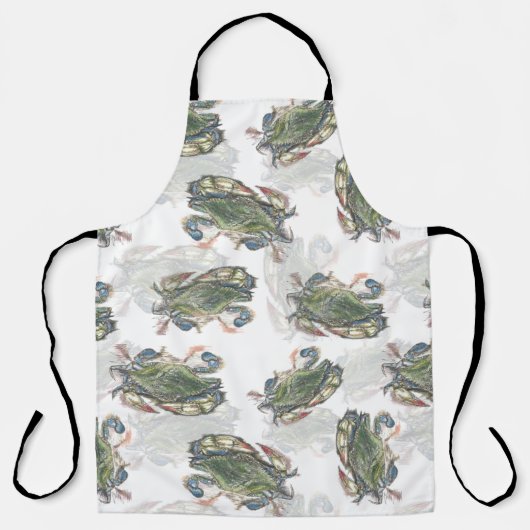 Tablier Motif de crabe bleu (Recto)