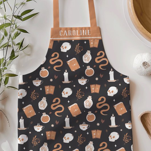 Tablier Motif de crâne de cristal Mystic Boho personnalisé