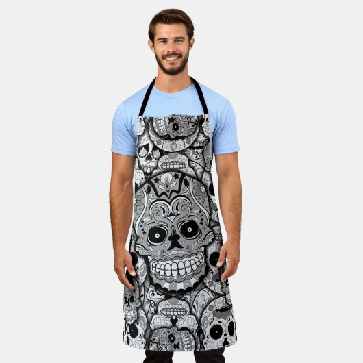 Tablier Motif de crânes de sucre (Porté)