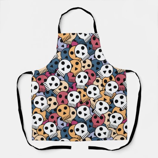Tablier Motif de crânes multicolores (Recto)