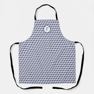 Tablier Motif de cube géométrique en violet, gris et blanc