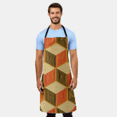 Tablier Motif de cube Vintage rouge or (Porté)
