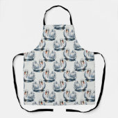 Tablier Motif de cygnes sur fond blanc (Recto)