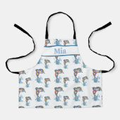 Tablier Motif de dauphins au crayon couleur pour enfants (Recto)