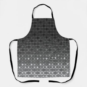 Tablier Motif de dégradé géométrique noir et blanc
