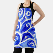 Tablier Motif de design Abstrait bleu et blanc (Insitu)