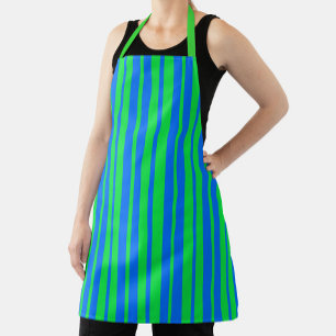 Tablier Motif de design de rayures élégantes bleu vert