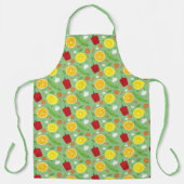 Tablier Motif de dessin animé vert de fruits souriants (Recto)