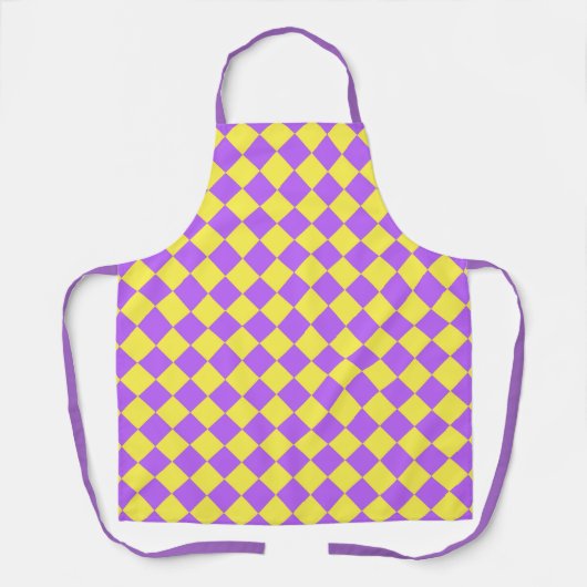 Tablier Motif de diamant jaune pourpre Checker (Recto)
