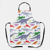 Tablier Motif de dinosaure coloré (clair) (Recto)