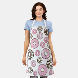 Tablier Motif De Donuts, Donuts Roses, Donuts Blancs