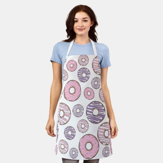 Tablier Motif De Donuts, Donuts Roses, Donuts Violets (Porté)