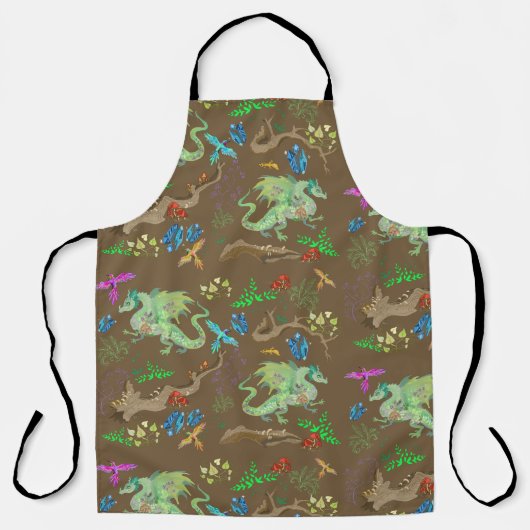 Tablier Motif de dragon de forêt enchanté (Recto)