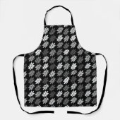 Tablier Motif de feuille aînée noir blanc gris (Recto)