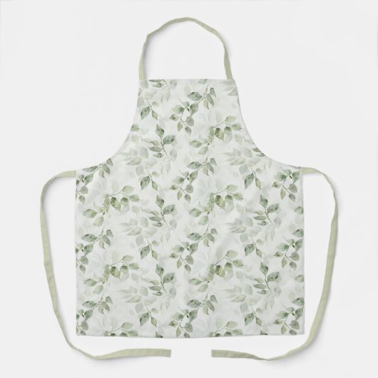 Tablier Motif de feuille verte botanique (Recto)