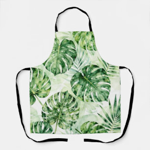 Tablier Motif de feuilles de monstera palmées tropicales à