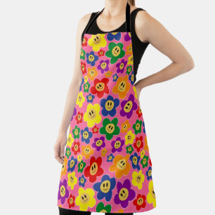 Tablier Motif de fleur arc-en-ciel LGBT mignon - Rose
