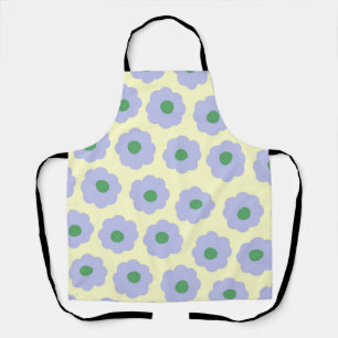 Tablier Motif de fleur hippie bleu vert chic
