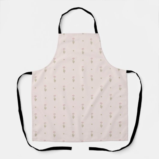 Tablier Motif de fleur sauvage minimal avec des points (Recto)