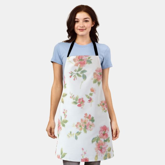 Tablier Motif de fleurs (Porté)