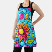 Tablier Motif de fleurs abstrait coloré (Insitu)