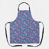 Tablier Motif de fleurs bleu violet (Recto)