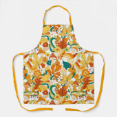 Tablier Motif de fleurs de champignons Super rétro (Recto)