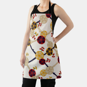 Tablier Motif de fleurs de prune, design japonais