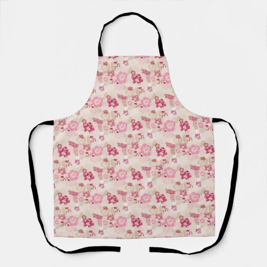 Tablier Motif de fleurs modernes roses mignon (Recto)