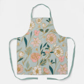 Tablier Motif de fleurs rose vert époustouflant (Recto)