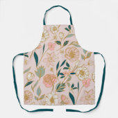 Tablier Motif de fleurs rose vertes (Recto)