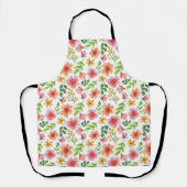 Tablier Motif de fleurs roses à l'aquarelle (Recto)